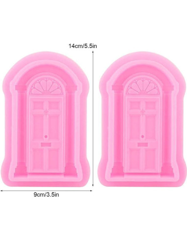 Juego de 2 Moldes de Silicona AUNMAS para Pasteles Rosa 14x9cm