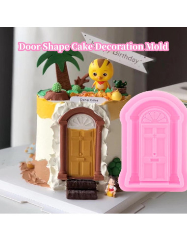 Juego de 2 Moldes de Silicona AUNMAS para Pasteles Rosa 14x9cm