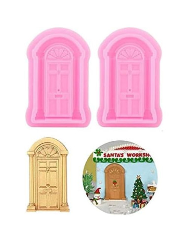 Juego de 2 Moldes de Silicona AUNMAS para Pasteles Rosa 14x9cm