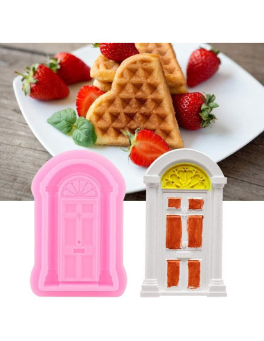 Juego de 2 Moldes de Silicona AUNMAS para Pasteles Rosa 14x9cm