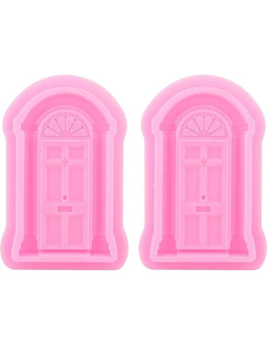 Juego de 2 Moldes de Silicona AUNMAS para Pasteles Rosa 14x9cm