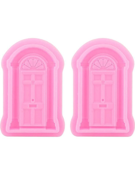 Juego de 2 Moldes de Silicona AUNMAS para Pasteles Rosa 14x9cm