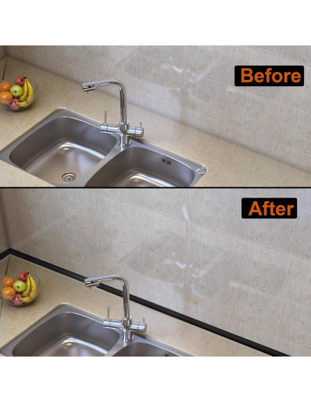 Moldura Flexible Autoadhesiva HJ HUAJ 99 cm Negra para Pisos