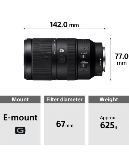 Lente Sony SEL70350G E-Mount 350mm Super-Telefoto Zoom