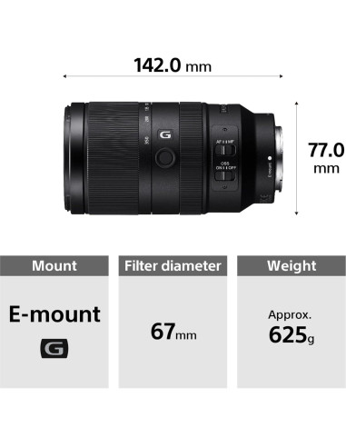Lente Sony SEL70350G E-Mount 350mm Super-Telefoto Zoom
