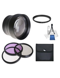 Lente Telefoto 2.2X OPTURA HD 74mm + Kit de Filtros 3 Piezas