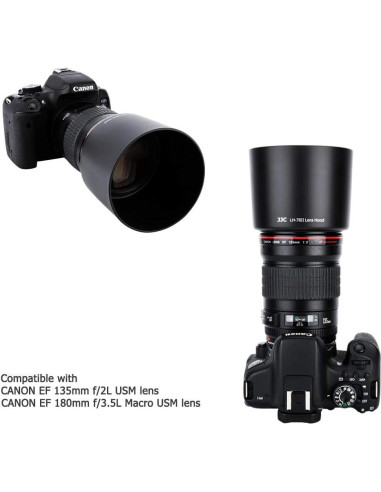 Parasol JJC LH-78II para Canon EF 135mm y 180mm - Reversible
