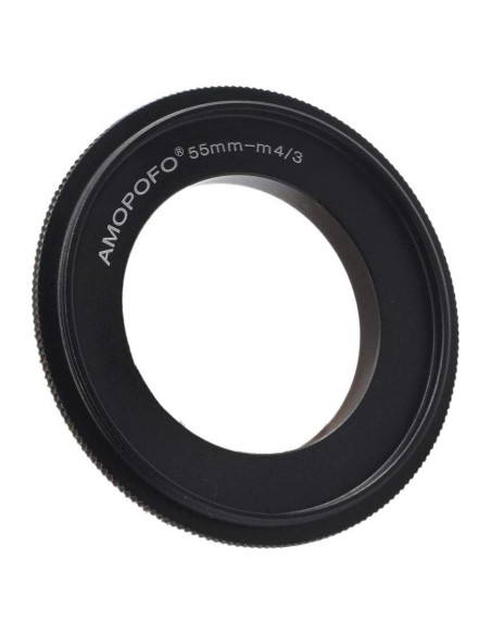 Anillo Adaptador Inverso Macro AMOPOFO 55mm para Cámaras M4/3 y DSLR