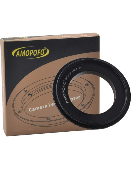 Anillo Adaptador Inverso Macro AMOPOFO 55mm para Cámaras M4/3 y DSLR