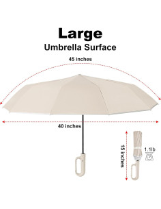Paraguas de Viaje TradMall 280T Plegable a Prueba de Viento 2