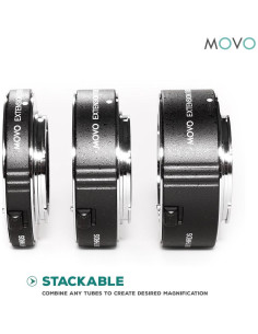 Juego de Tubos de Extensión Macro AF Movo MT-FJ47 para Fujifilm 2