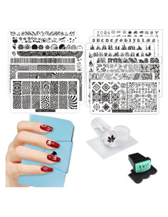 Juego de Estampado de Uñas HaiQiang 21 Piezas 16 Placas