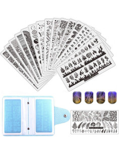 Juego de Estampado de Uñas HaiQiang 21 Piezas 16 Placas 2