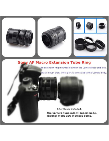 Anillo de Tubo de Extensión AF AMOPOFO para Sony Alpha