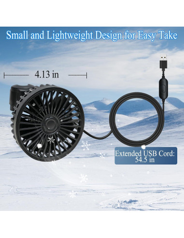 Ventilador de Auto HUENLYEL para Bebé Ajustable USB 3 Velocidades