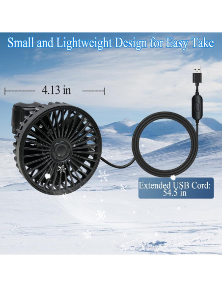 Ventilador de Auto HUENLYEL para Bebé Ajustable USB 3 Velocidades