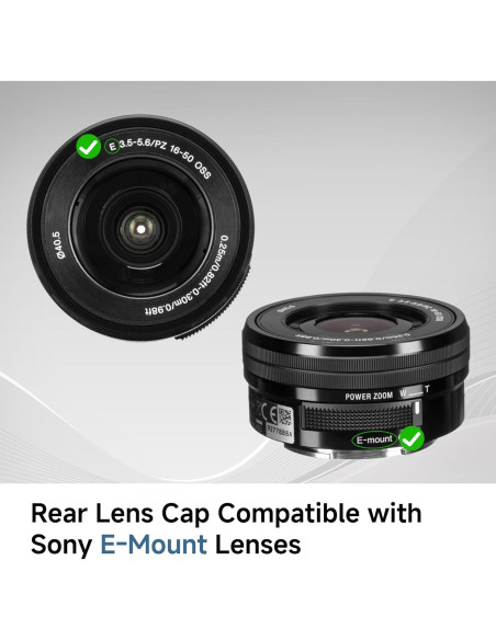 Kit de Tapa de Cuerpo y Tapa Trasera de Lente JJC para Sony