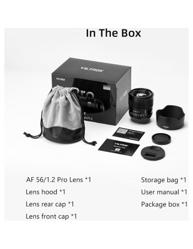 Lente Viltrox 56mm F1.2 para Fujifilm X, Autofoco, 1.15kg