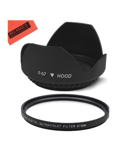 Capucha de lente tulipán 67mm + filtro UV Big Mike's