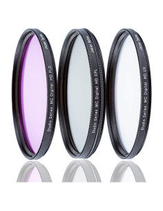 Kit de Filtros Digitales HD 3 Piezas 62mm Ultimaxx para Cámaras