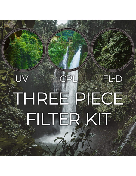 Kit de Filtros Digitales HD 3 Piezas 62mm Ultimaxx para Cámaras