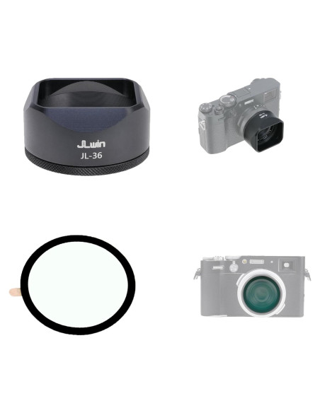 Capucha de Lente de Aluminio Fotga + Filtro UV para Fujifilm X100