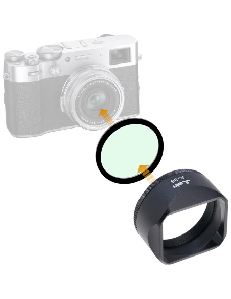 Capucha de Lente de Aluminio Fotga + Filtro UV para Fujifilm X100