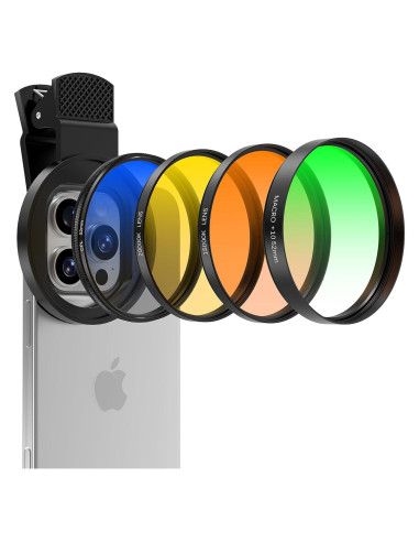 Kit de Filtros para Acuario ALILUSSO 52mm - CPL, Amarillo 20K, Naranja 15K, Macro 10x