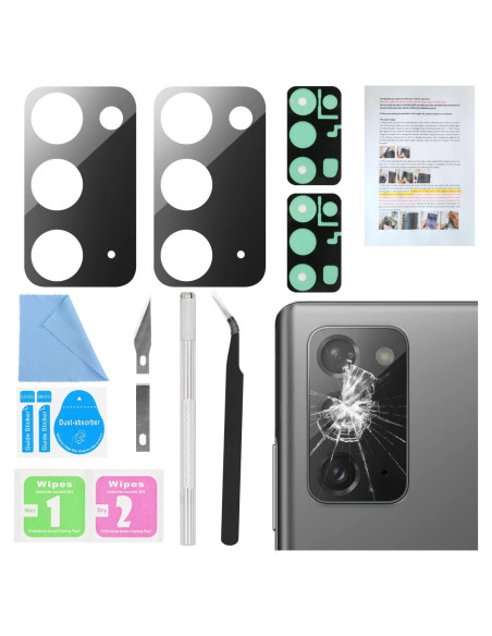 Kit Reemplazo Cristal Lente Cámara Samsung Galaxy Note 20 Gris