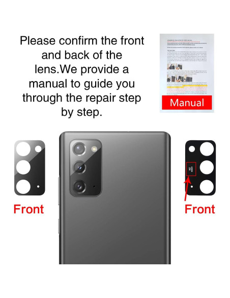 Kit Reemplazo Cristal Lente Cámara Samsung Galaxy Note 20 Gris