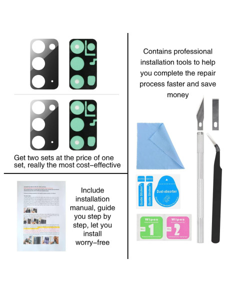 Kit Reemplazo Cristal Lente Cámara Samsung Galaxy Note 20 Gris