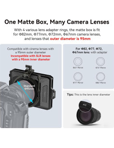 Mini Caja Matte Lite SmallRig 3575 con Bandera de Carbono 95mm 2