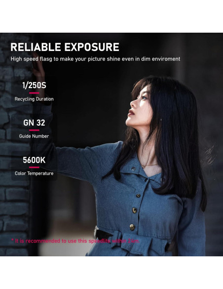 Flash Ulanzi F32 Speedlite GN32 5600K para Cámaras DSLR