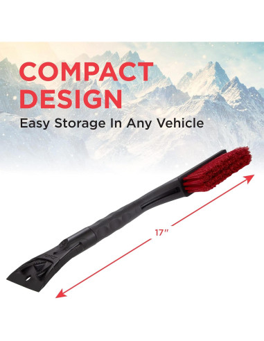 Cepillo de Nieve Mallory Force 17" con Raspador - Paquete de 2