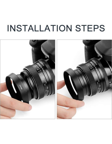 Capucha de lente metálica 77 mm X-SweetDream con tapa y paño