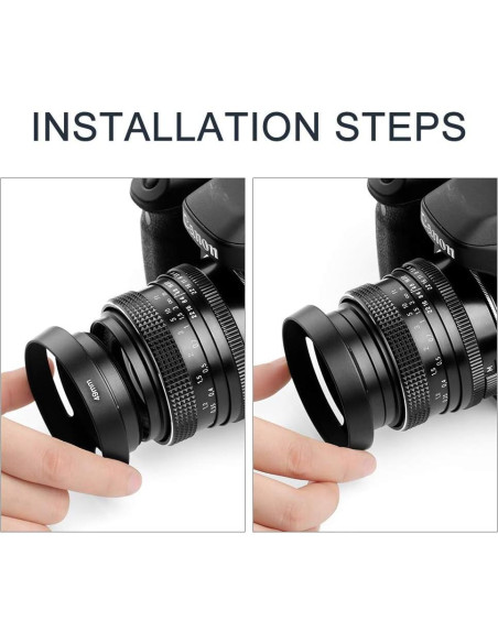 Capucha de lente metálica 77 mm X-SweetDream con tapa y paño