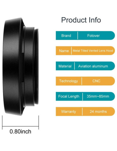 Capucha de Lente Hueca 62mm Metal Universal X-SweetDream