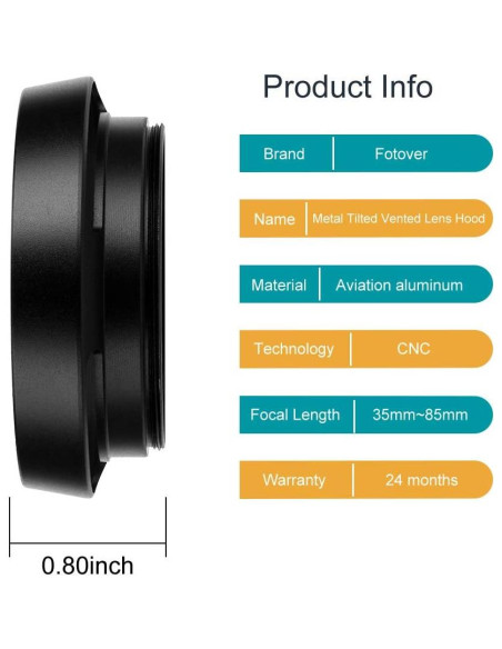 Capucha de Lente Hueca 62mm Metal Universal X-SweetDream