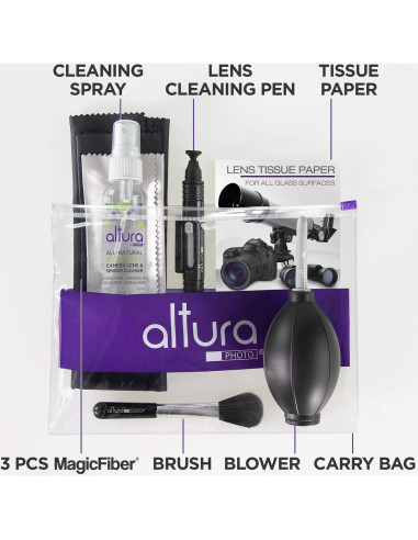 Kit de limpieza profesional Altura Photo para cámaras DSLR y sin espejo