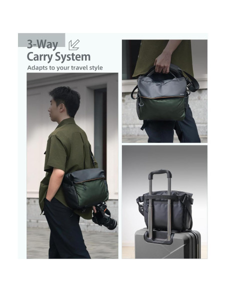 Bolsa de Mensajero Llano SHENZHEN Verde para Cámara DSLR