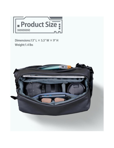 Bolsa de Mensajero Llano SHENZHEN Verde para Cámara DSLR