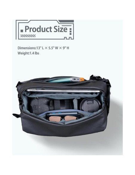 Bolsa de Mensajero Llano SHENZHEN Verde para Cámara DSLR