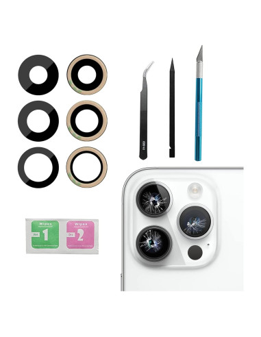 Juego de 3 Lentes de Reemplazo para Cámara iPhone 14 Pro Max