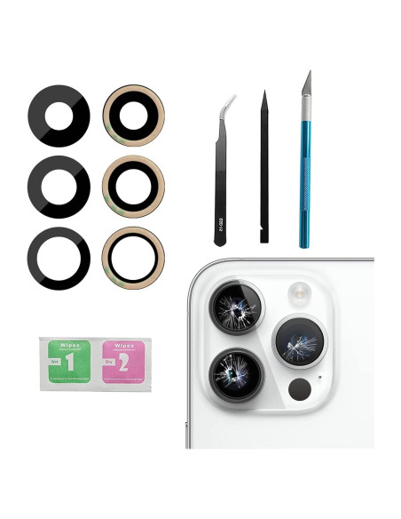 Juego de 3 Lentes de Reemplazo para Cámara iPhone 14 Pro Max