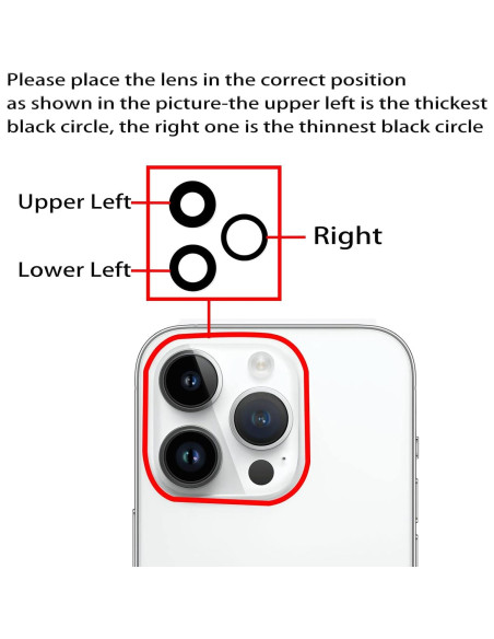 Juego de 3 Lentes de Reemplazo para Cámara iPhone 14 Pro Max
