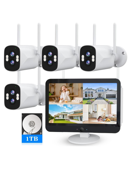 Sistema de Cámara de Seguridad Inalámbrica ZHXINSD 2K Doble Lente 10X