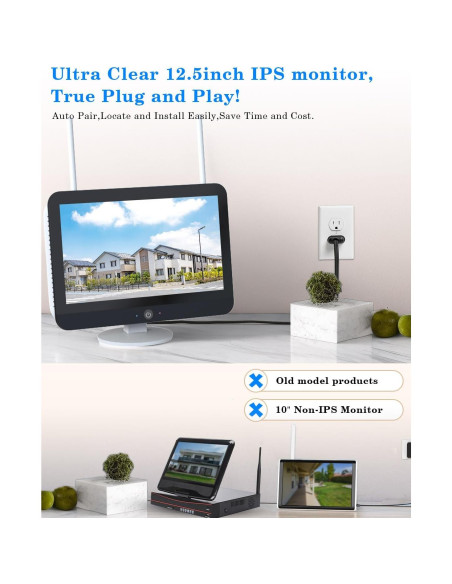 Sistema de Cámara de Seguridad Inalámbrica ZHXINSD 2K Doble Lente 10X