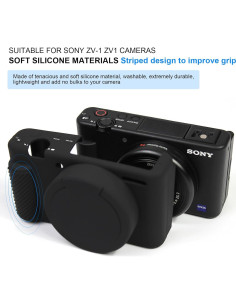 Funda de cámara Easy Hood para Sony ZV-1, silicona negra 2