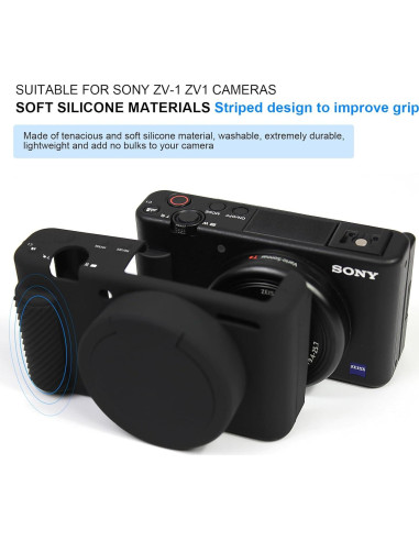 Funda de cámara Easy Hood para Sony ZV-1, silicona negra