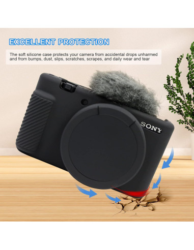 Funda de cámara Easy Hood para Sony ZV-1, silicona negra